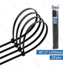 FASCETTA FERMACAVO IN NYLON 7,2mmX450mm BIANCA - CONFEZIONE DA 20 PEZZI - NYLON 66 - FASCETTE FERMACAVI FASCETTA FERMACAVO IN NYLON 7,2mmX450mm BIANCA - CONFEZIONE DA 20 PEZZI - NYLON 66 - FASCETTE FERMACAVI