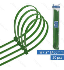 FASCETTA FERMACAVO IN NYLON 7,2mmX450mm NERA - CONFEZIONE DA 20 PEZZI - NYLON 66 - FASCETTE FERMACAVI FASCETTA FERMACAVO IN NYLON 7,2mmX450mm NERA - CONFEZIONE DA 20 PEZZI - NYLON 66 - FASCETTE FERMACAVI