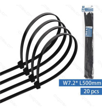 FASCETTA FERMACAVO IN NYLON 7,2mmX500mm BIANCA - CONFEZIONE DA 20 PEZZI - NYLON 66 - FASCETTE FERMACAVI FASCETTA FERMACAVO IN NYLON 7,2mmX500mm BIANCA - CONFEZIONE DA 20 PEZZI - NYLON 66 - FASCETTE FERMACAVI
