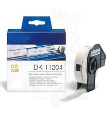 ETICHETTE DK11204 17mmX54mm COMPATIBILI BIANCHE ROTOLO DA 400 PZ PER BROTHER QL1000 1050 1060 WHITE DK-11204 CON SUPPORTO