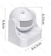 SENSORE DI MOVIMENTO A INFRAROSSI MOD.2 BIANCO MISURA L70*W55*H77mm - DISTANZA RILEVAMENTO 12MT - REGOLAZIONE DA 10 A 2000 LUX SENSORE DI MOVIMENTO A INFRAROSSI MOD.2 BIANCO MISURA L70*W55*H77mm - DISTANZA RILEVAMENTO 12MT - REGOLAZIONE DA 10 A 2000 LUX
