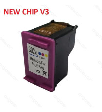 CARTUCCIA HP 302XL NERA NEW CHIP V3 COMPATIBILE PER HP 3830 3832 4650 1110 2130 3630 4520 F6U68AE CAPACITA' 20ML 