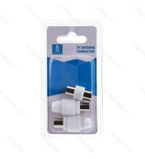 KIT CONNETTORE ANTENNA TV 3PZ 9.5MM SDOPPIATORE DUPLICATORE A T (2M-1F) + 2 CONNETTORI SPINE (F) CONNETTORI TV JACK KIT CONNETTORE ANTENNA TV 3PZ 9.5MM SDOPPIATORE DUPLICATORE A T (2M-1F) + 2 CONNETTORI SPINE (F) CONNETTORI TV JACK