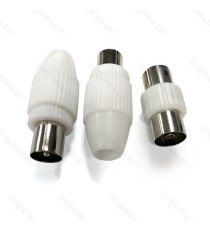 KIT CONNETTORE ANTENNA TV 3PZ 9.5MM SDOPPIATORE DUPLICATORE A T (2M-1F) + 2 CONNETTORI SPINE (F) CONNETTORI TV JACK KIT CONNETTORE ANTENNA TV 3PZ 9.5MM SDOPPIATORE DUPLICATORE A T (2M-1F) + 2 CONNETTORI SPINE (F) CONNETTORI TV JACK