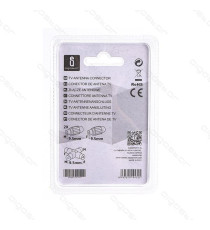 KIT CONNETTORE ANTENNA TV 3PZ 9.5MM SDOPPIATORE DUPLICATORE A T (2FEMMINE-1MASCHIO) + 2 CONNETTORI SPINE (MASCHIO)  JACK