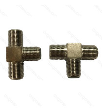 CONNETTORE IN LEGA DI ZINCO ADATTATORE A 4 USCITE DI TIPO F 2PZ PER ANTENNTA TV - METALLO