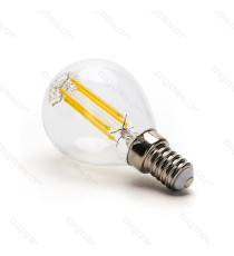 LAMPADINA LED FILAMENTO G45 4W ATTACCO E14 470 LUMEN 2700K LUCE CALDA D45*H78mm ANGOLO 360 GRADI EQUIVALE A 40W AD INCADESCENZA LAMPADINA LED FILAMENTO G45 4W ATTACCO E14 470 LUMEN 2700K LUCE CALDA D45*H78mm ANGOLO 360 GRADI EQUIVALE A 40W AD INCADESCENZA