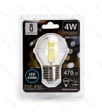 LAMPADINA LED FILAMENTO G45 4W ATTACCO E14 470 LUMEN 2700K LUCE CALDA D45*H78mm ANGOLO 360 GRADI EQUIVALE A 40W AD INCADESCENZA LAMPADINA LED FILAMENTO G45 4W ATTACCO E14 470 LUMEN 2700K LUCE CALDA D45*H78mm ANGOLO 360 GRADI EQUIVALE A 40W AD INCADESCENZA
