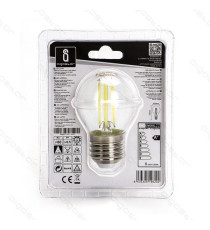 LAMPADINA LED FILAMENTO G45 4W ATTACCO E14 470 LUMEN 2700K LUCE CALDA D45*H78mm ANGOLO 360 GRADI EQUIVALE A 40W AD INCADESCENZA