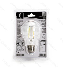 LAMPADINA LED FILAMENTO A60 4W ATTACCO E27 470 LUMEN 2700K LUCE CALDA D60*H105mm ANGOLO 360 GRADI EQUIVALE A 40W AD INCADESCENZA