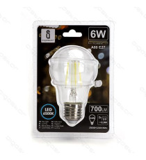 LAMPADINA LED FILAMENTO A60 4W ATTACCO E27 470 LUMEN 2700K LUCE CALDA D60*H105mm ANGOLO 360 GRADI EQUIVALE A 40W AD INCADESCENZA LAMPADINA LED FILAMENTO A60 4W ATTACCO E27 470 LUMEN 2700K LUCE CALDA D60*H105mm ANGOLO 360 GRADI EQUIVALE A 40W AD INCADESCENZA