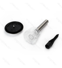 LAMPADA SOLARE DA GIARDINO LED  0,08W 1,5 LUMEN 6500K LUCE FREDDA L125*W125*H366mm 2V - LAMPADE SOLARE IMPERMEABILE IN ACCIAIO