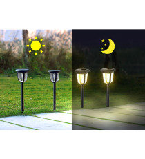 LAMPADA SOLARE DA GIARDINO LED  0,08W 1,5 LUMEN 6500K LUCE FREDDA L125*W125*H366mm 2V - LAMPADE SOLARE IMPERMEABILE IN ACCIAIO
