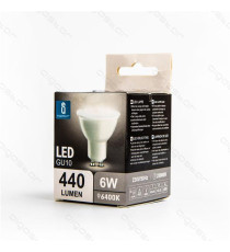 FARETTO LED GU10 A5 8W 560 LUMEN COLOR BOX 3000K LUCE CALDA MISURA D50*H55mm EQUIVALE A 55W INCANDESCENZA  FARETTO LED GU10 A5 8W 560 LUMEN COLOR BOX 3000K LUCE CALDA MISURA D50*H55mm EQUIVALE A 55W INCANDESCENZA