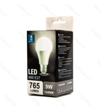 LAMPADINA LED A5 A60 10W ATTACCO E27 850 LUMEN COLOR BOX 6400K LUCE FREDDA MISURA D60*H109mm EQUIVALE 85W INCANDESCENZA