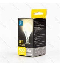 LAMPADINA LED A5 G45 6W ATTACCO E14 500 LUMEN COLOR BOX 6400K LUCE FREDDA ANGOLO 230 D45*H80mm EQUIVALE 50W INCANDESCENZA LAMPADINA LED A5 G45 6W ATTACCO E14 500 LUMEN COLOR BOX 6400K LUCE FREDDA ANGOLO 230 D45*H80mm EQUIVALE 50W INCANDESCENZA