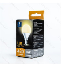 LAMPADINA LED A5 G45 6W ATTACCO E14 500 LUMEN COLOR BOX 4000K LUCE NATURALE ANGOLO 230 D45*H80mm EQUIVALE 50W INCANDESCENZA LAMPADINA LED A5 G45 6W ATTACCO E14 500 LUMEN COLOR BOX 4000K LUCE NATURALE ANGOLO 230 D45*H80mm EQUIVALE 50W INCANDESCENZA