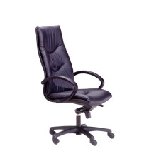 Poltrona direzionale Fornax - con ruote e braccioli - pelle - nero - Unisit