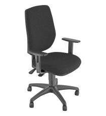 Sedia operativa Exat - con ruote e braccioli - nero - Unisit