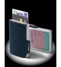 Porta tessere Mondraghi ELEGANCE CUT BLUE,mini wallet in pelle con protezione RFID,fino a 9 tessere + banconote Made in Italy Porta tessere Mondraghi ELEGANCE CUT BLUE,mini wallet in pelle con protezione RFID,fino a 9 tessere + banconote Made in Italy