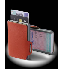 PORTA TESSERE MONDRAGHI SAFFIANO ORANGE - MINI WALLET IN PELLE CON PROTEZIONE RFID - 9 TESSERE CARDS + BANCONOTE MADE IN ITALY PORTA TESSERE MONDRAGHI SAFFIANO ORANGE - MINI WALLET IN PELLE CON PROTEZIONE RFID - 9 TESSERE CARDS + BANCONOTE MADE IN ITALY