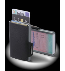 Porta tessere Mondraghi SAFFIANO BLACK,mini wallet in pelle con protezione RFID,fino a 9 tessere + banconote Made in Italy Porta tessere Mondraghi SAFFIANO BLACK,mini wallet in pelle con protezione RFID,fino a 9 tessere + banconote Made in Italy