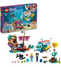 Lego Friends - La Missione di Soccorso dei Delfini - Playset con Barca e Sottomarino, Relitto e Figure dei Delfini - 41378