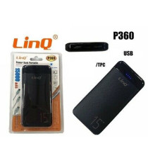 POWER BANK 15000mAh - NERO O BIANCO - LINQ P360 - BATTERIA ESTERNA DOPPIA PORTA USB - CAVO 3 IN 1 (MICRO,TYPE-C,LIGHTNING) POWER BANK 15000mAh - NERO O BIANCO - LINQ P360 - BATTERIA ESTERNA DOPPIA PORTA USB - CAVO 3 IN 1 (MICRO,TYPE-C,LIGHTNING)