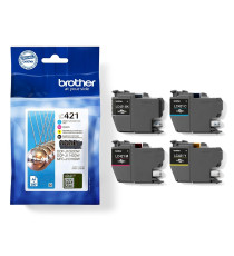 PACK ORIGINALE BROTHER LC421VAL 4 CARTUCCE ORIGINALI PER BROTHER DCP-J1050DW,J1140DW,MFC-J1010DW LC-421BK-C-M-Y 200 PAGINE CAD.