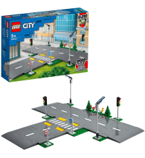 Lego City - Piattaforme Stradali - Lego 60304 con lampioni, semafori , cartelli, segnali e alberi Anni 5+ 112pz