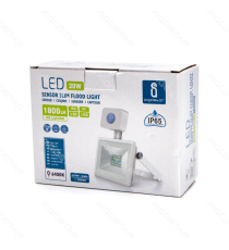 FARO LED SLIM BIANCO 20W CON SENSORE MOVIMENTO 1800 LUMEN 6400K LUCE FREDDA -IN ALLUMINIO- IP65 L125*W163*H56mm FARO LED SLIM BIANCO 20W CON SENSORE MOVIMENTO 1800 LUMEN 6400K LUCE FREDDA -IN ALLUMINIO- IP65 L125*W163*H56mm