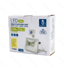 FARO LED SLIM BIANCO 30W CON SENSORE MOVIMENTO 2700 LUMEN 4000K LUCE NATURALE -IN ALLUMINIO- IP65 L147*W182*H56mm FARO LED SLIM BIANCO 30W CON SENSORE MOVIMENTO 2700 LUMEN 4000K LUCE NATURALE -IN ALLUMINIO- IP65 L147*W182*H56mm