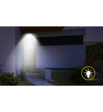FARO LED SLIM BIANCO 50W CON SENSORE MOVIMENTO 4500 LUMEN 6400K LUCE FREDDA -IN ALLUMINIO- IP65 L211*W245*H56mm