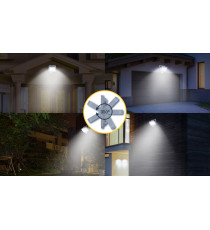 FARO LED SLIM BIANCO 50W CON SENSORE MOVIMENTO 4500 LUMEN 6400K LUCE FREDDA -IN ALLUMINIO- IP65 L211*W245*H56mm