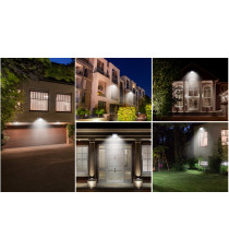 FARO LED SLIM BIANCO 50W CON SENSORE MOVIMENTO 4500 LUMEN 6400K LUCE FREDDA -IN ALLUMINIO- IP65 L211*W245*H56mm