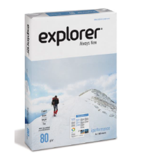 CARTA FOTOCOPIE A4 EXPLORER 80gr - BIANCA - 500ff - IN RISMA - PUNTO DI BIANCO ELEVATO - CERTIFICATA FSC,ECF,ECOLABEL,ISO9706,