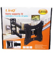 SUPPORTO STAFFA PORTA TV LINQ L0332 DA 10 A 42 POLLICI CON BRACCIO - DA 20" A 42" - PORTATA 35KG - VESA 200X200 100X100 SUPPORTO STAFFA PORTA TV LINQ L0332 DA 10 A 42 POLLICI CON BRACCIO - DA 20" A 42" - PORTATA 35KG - VESA 200X200 100X100