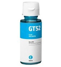 INCHIOSTRO GT-52C CIANO M0H54AE SERBATOIO FLACONE COMPATIBILE INK DYE PER HP SMART 315,410,500,610,GT5800 GT51 90ml