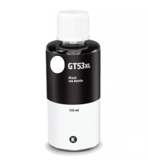 INCHIOSTRO GT-53XLBK NERO 1VV21AE SERBATOIO FLACONE COMPATIBILE INK PIGMENTATO PER HP SMART 500,530,615,618 GT53 135ml