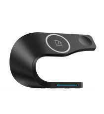 STAZIONE DI RICARICA 4 IN 1 PER SMARTPHONE SMARTWATCH EARPODS WIRELESS QI UNIVERSALE NERO - RICARICA FAST CONTEMPORANEA CHARGER STAZIONE DI RICARICA 4 IN 1 PER SMARTPHONE SMARTWATCH EARPODS WIRELESS QI UNIVERSALE NERO - RICARICA FAST CONTEMPORANEA CHARGER