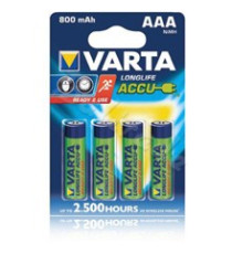 BATTERIE RICARICABILI VARTA AAA 4PZ MINI STILO 1.2 V 800MAH KR3800 COD. 56703 HR03 NIMH RECHARG ACCU POWER BATTERIE RICARICABILI VARTA AAA 4PZ MINI STILO 1.2 V 800MAH KR3800 COD. 56703 HR03 NIMH RECHARG ACCU POWER