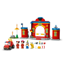 Lego Disney - Mickey and Friends Autopompa e Caserma di Topolino e i Suoi Amici con un Camion dei Pompieri Giocattolo - 10776