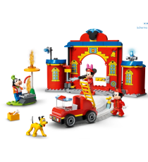 Lego Disney - Mickey and Friends Autopompa e Caserma di Topolino e i Suoi Amici con un Camion dei Pompieri Giocattolo - 10776