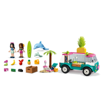 Lego Friends - Il Furgone dei Frullati - Playset con Emma, 2 Delfini e Una Spiaggia - 41397