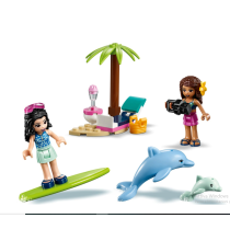 Lego Friends - Il Furgone dei Frullati - Playset con Emma, 2 Delfini e Una Spiaggia - 41397