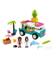 Lego Friends - Il Furgone dei Frullati - Playset con Emma, 2 Delfini e Una Spiaggia - 41397