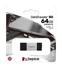 PENDRIVE 64GB USB-C DATATRAVELER DT80 KINGSTON DT80-64GB 64 GB USB 3.2 Gen 1 Drive Flash USB-C TYPE-C Fino a 200 MB/s in lettura PENDRIVE 64GB USB-C DATATRAVELER DT80 KINGSTON DT80-64GB 64 GB USB 3.2 Gen 1 Drive Flash USB-C TYPE-C Fino a 200 MB/s in lettura