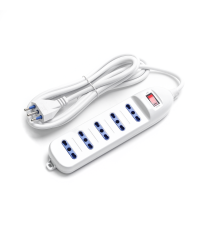 MULTIPRESA CIABATTA ELETTRICA 5 POSTI CON INTERRUTTORE GENERALE CAVO DA 3 METRI SPINA:10A 250V PRESA:5-way P17/11