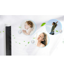 VENTILATORE A TORRETTA CON CONTROLLI ANALOGICI BIANCO-NERO - 3 VELOCITA' - SENZA PALE - 45W A COLONNA - OSCILLAZIONE 85 GRADI VENTILATORE A TORRETTA CON CONTROLLI ANALOGICI BIANCO-NERO - 3 VELOCITA' - SENZA PALE - 45W A COLONNA - OSCILLAZIONE 85 GRADI
