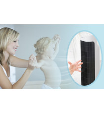 VENTILATORE A TORRETTA CON CONTROLLI ANALOGICI BIANCO-NERO - 3 VELOCITA' - SENZA PALE - 45W A COLONNA - OSCILLAZIONE 85 GRADI VENTILATORE A TORRETTA CON CONTROLLI ANALOGICI BIANCO-NERO - 3 VELOCITA' - SENZA PALE - 45W A COLONNA - OSCILLAZIONE 85 GRADI